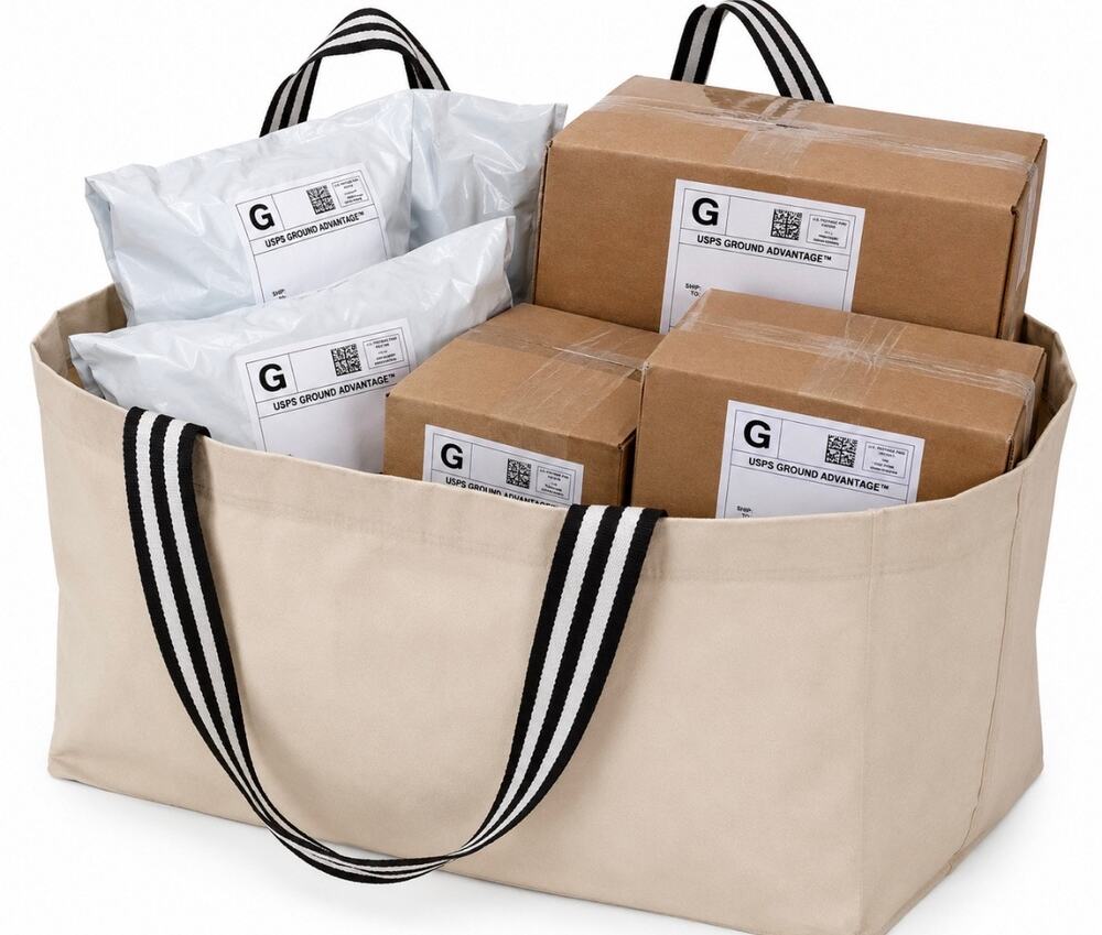 NEW IKEA Large Shopping Bag Beige Stripe